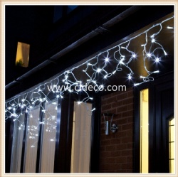 LED DECORATIVE ICICLE LIGHTS FLASH RUBBER CABLE CONNECTABLE